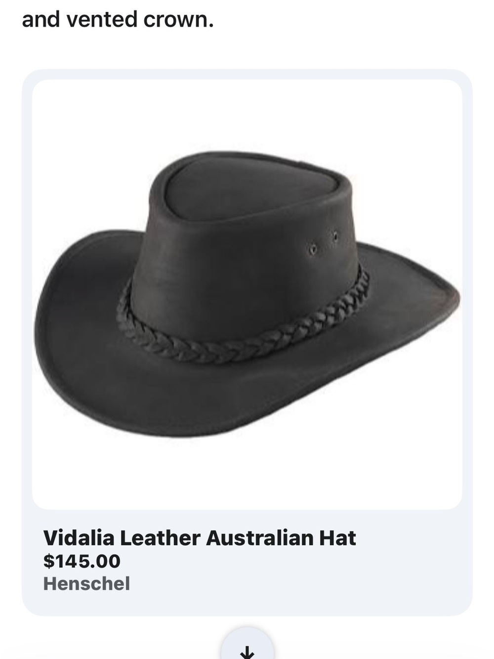 Men’s Leather Outback Hat - Black